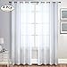 RYB HOME 4 Panels Sheer Curtains 84 Inches Long, Breathable Heavy Duty Fabric Grommet Voile Curtains Window Panels for Bedroom Living Room Kitchen, 54