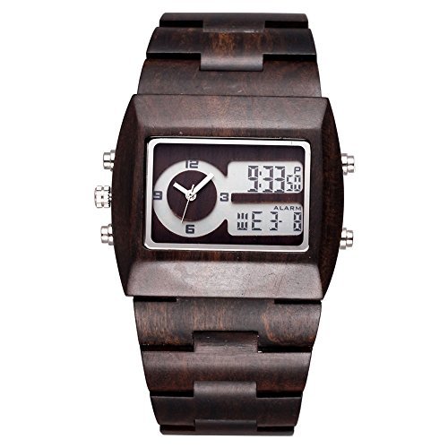 wooden digital watch