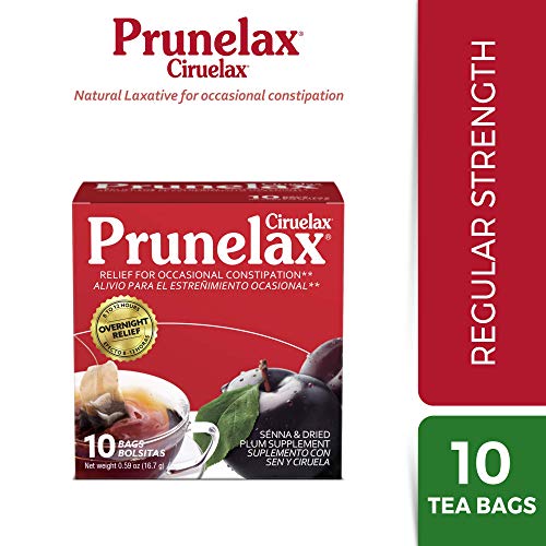 PRUNELAX CIRUELAX REGULAR STRENGTH LAXATIVE TEA BAGS – MADE WITH NATURAL SENNA EXTRACTS, FOR OCCASIONAL CONSTIPATION, SENNA EXTRACT – 10 BAGS