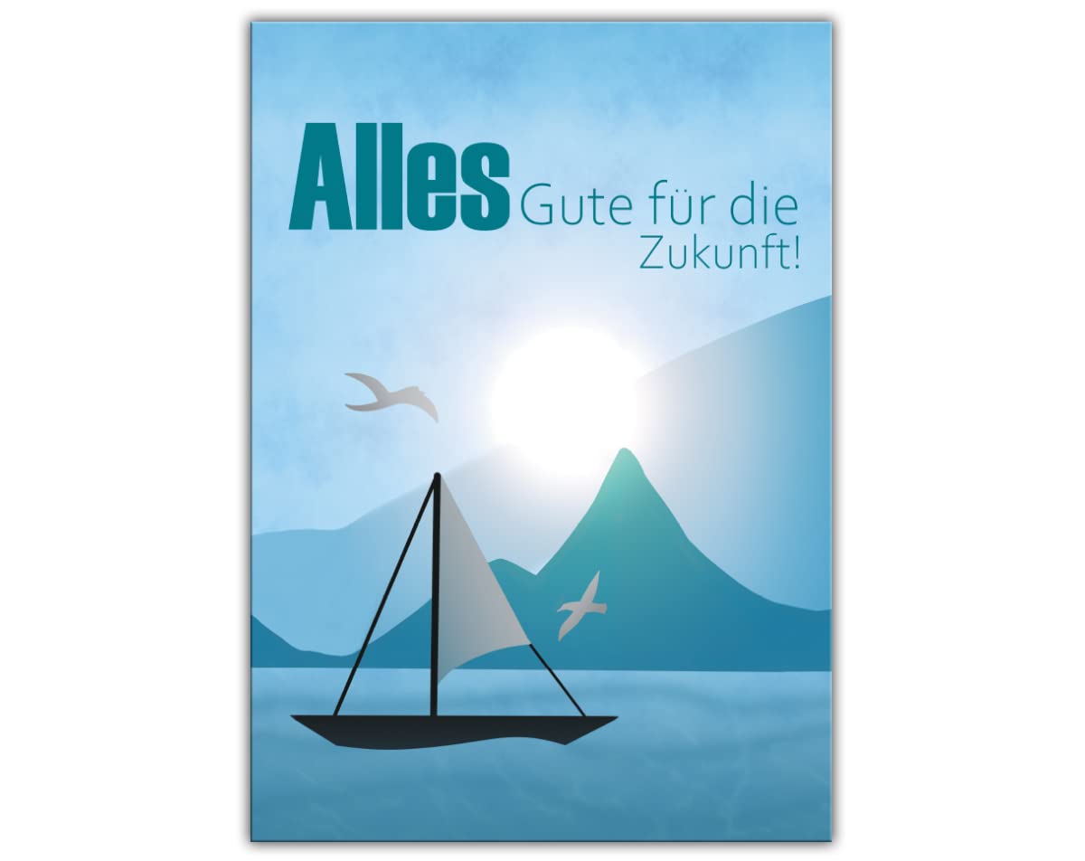 Leaving Card Greetings Card for Colleagues with Envelope in XXL Format A4 Folding Card for Change of Job Termination Passed Exam Retirement Ship