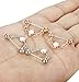 ORAZIO 4Pcs 14G 316L Stainless Steel CZ Nipple Piercing Barbell Belly Button Ring for Women (C:Opal Stone, Silver-tone+Rose gold)