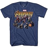 Marvel Avengers Infinty War Team Circles Mens Graphic T-Shirt (Extra Large, Heather Navy)