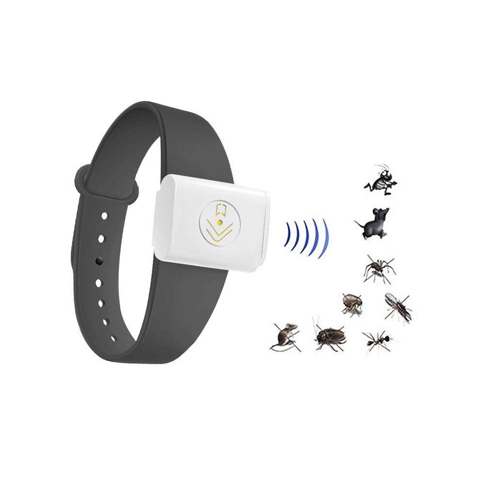 Homeda Camping Mosquito Repellent Bracelet, Electric Ultrasonic Mosquito Repellent Wristband Non-toxic Deet Free Eco-friendly for Camping & Hiking, Black