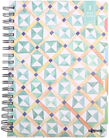 Phyxin Spiral Wirebound Notebook,College Ruled Paper,124 Sheets,248 Pages,B5 Size,10”x7” Green