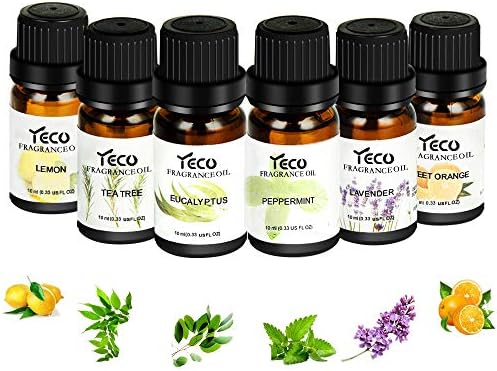 Essential Oils Set, YECO 100% Pure Natural Essential Oils Gift Set (6 Pack, 10ml - Lavender, Tea Tree, Eucalyptus, Lemon, Orange, Peppermint)