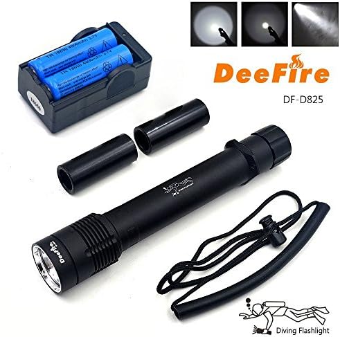 DeeFire® DF-D825 Cree XM-L2 Led 5Mode Scuba Diving Flashlight Torch Waterproof Submarine Light Underwater Super Bright
