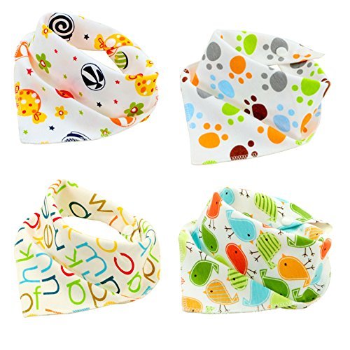 Bandana Baby Bibs Cute Unisex For Boys And Girls 100% Cotton Super-Stylish Anti-Smell Anti-Bacterial Apron Bibs Quick Dry Avoids Drool Rash With Nickel-Free Snaps, Best For Sensitive Skin, Buy Now (640671844215)