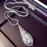Weiy Hollow Leaf Simulated Crystal Long Necklace Fashion Charming Elegant Exquisite Clavicle Chain Necklace Sweater Necklace Jewelry Gift For Women Girls