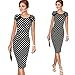 DaySeventh Women Bandage Bodycon Short Sleeve Office Pencil Mini Business Dress (S, Black)