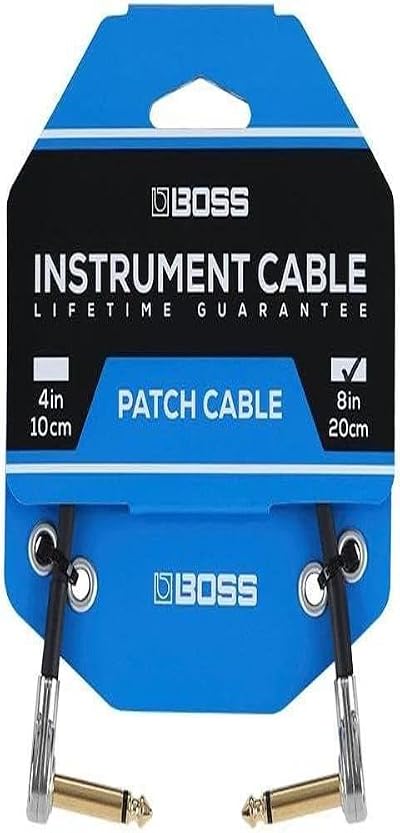 BOSS Bpc-8 8in Patch Cable with Slimline Pancake Plugs for Pedalboards