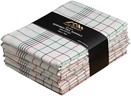 Mayfair Homeware Tea Towels Pack of 6 Pure Cotton Dish Cloths Super Absorbent and Fast Drying Kitchen Tea Towel 50x70 cm Tea Towels for Kitchen Set of Lint Free Cloth Multicolor
