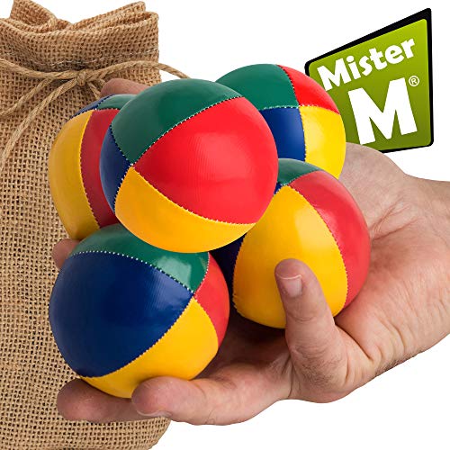 Mister M ✓ 5 Juggling Balls ✓ Plus an Online Video ✓ in a Burlap Bag ✓ “The Ultimate Juggling Set