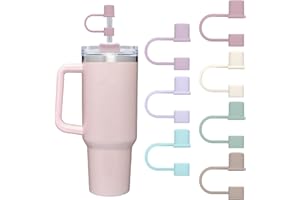GGDECA 7Pcs Straw Cover Cap for Stanley Cup,Simple 10mm(0.4inch) Silicone Straw Toppers for Stanley 40&30oz Tumbler Accessories-Multicolor