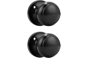 Probrico (2 Pack Classic Closet Door Knobs Dummy Door Knob, Individual Non-Turning Dummy Door Knob Single Side, Black Interior Door Knobs, Easy Installation