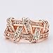 Hitaocity 18k Rose Gold Plated Rhinestone Simulated Weaves Wedding Engagement Promise Rings