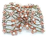 Casualfashion Women's Magic Combs Hand-beaded Hair Clips, Hair Holder/ Ez Bow-knot Hair Comb (Coffee)
