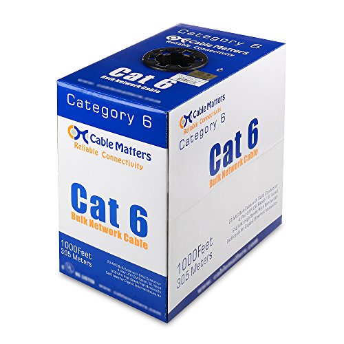 Cable Matters In-Wall Rated (CM) Cat6 Bulk Ethernet Cable in Black 1000 Feet