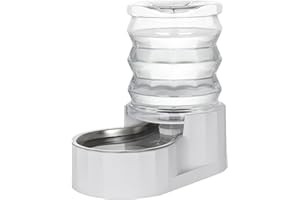 RIZZARI Automatic 4L Pet Waterer, Gravity Dog Water Bowl Dispenser, Stainless Steel Cat Water Dispenser, Large Capacity Water Feeder for Small and Medium-Sized Cats and Dogs (4L,Without Filter)