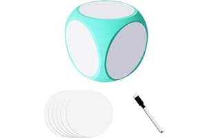 HOOJOJO Dry Erase Dice Set Foam Cube DIY Blank Dice with 6 Pcs Blank Stickers for Classroom Kindergarten Learning Activities Teacher Supplies 4 Inch (Green)