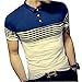LOGEEYAR Mens Summer Slim Fit Contrast Color Stitching Stripe Short Sleeve Polo Casual T-Shirts (Large, 508-white)
