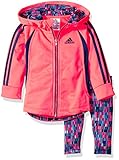 adidas Baby' Fashion Tricot Jacket and Pant Set, Flash Red, 6 Months