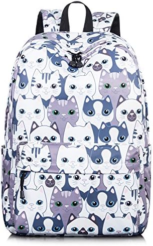 School Bookbags for Girls, Cute Kitty Backpack College Bags Women Daypack Travel Bag by TOPERIN