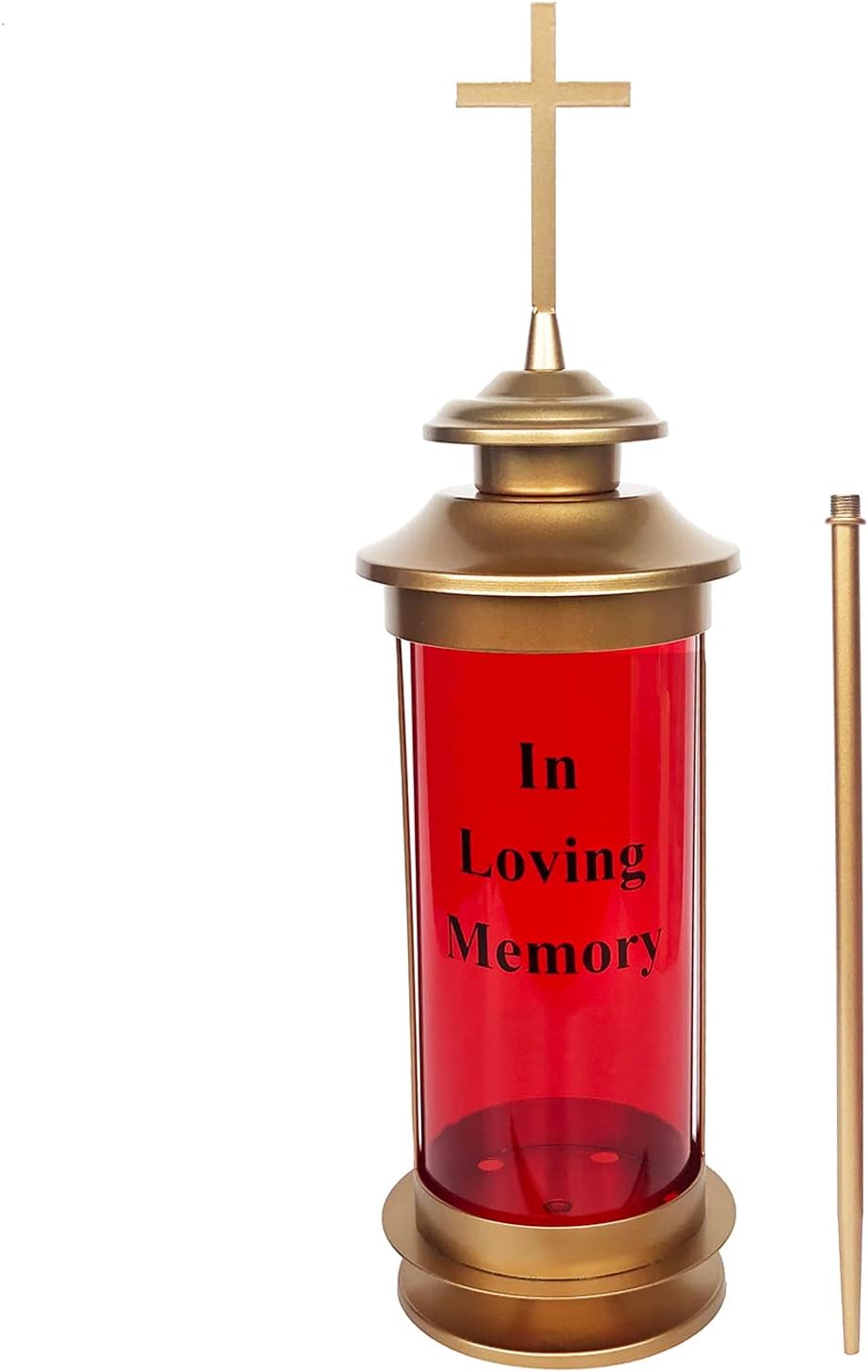 Decorative Garden Stakes - Metal Crosses Outdoor Lights for Grave Cemetery Decorations for Grave Cemetery Lights Memorial Candle Lamp Holder with 11.8 Inches Garden Stakes