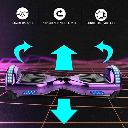 GeekMe Gyropode 6.5 Pouce Hoverboard électrique Auto-équilibré Bluetooth Intégré Moteur 700W pour Enfants et Adultes