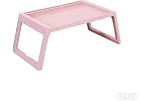 Aramox Lap Desk Bed Table, Portable Laptop Table Folding Simple Downward Grooved Design with Charging Hole for Bedroom, Dorm 