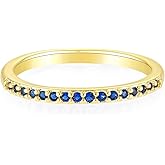 Vesitim Eternity Rings for Women 14k Gold Rhinestones Rings Birthstone Stackable Band Jewelry Size 6-8