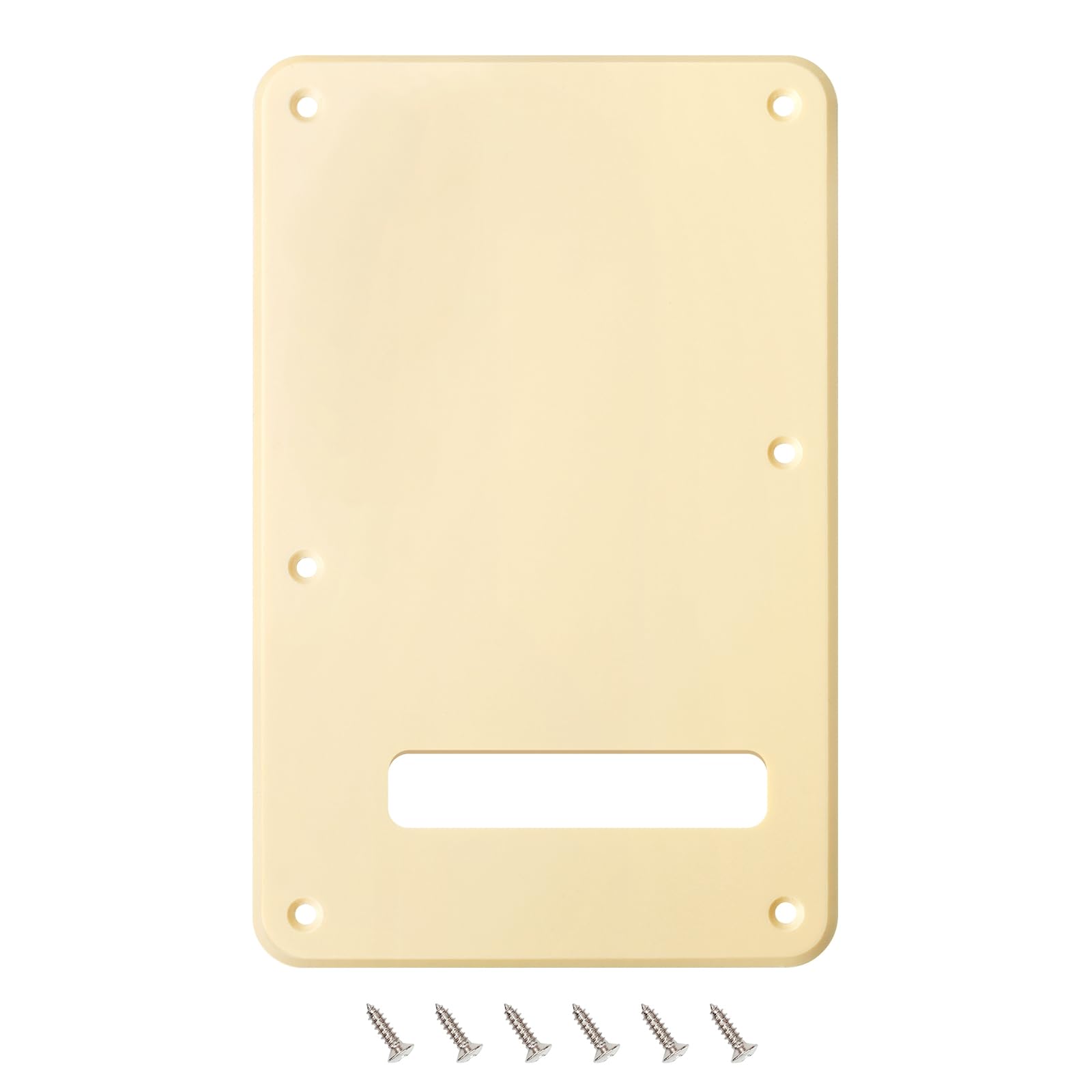 Banworks Electric Guitar 1 Ply Backplate 6-Hole Trem Tremolo Cover for USA/Mexican Standard Strat ST JT/HGB-01 Cream