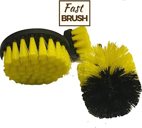 3 Brush Set For Power Drills Includes Cone Shaped Brush, 2'' Circular and 4'' Circular Brush