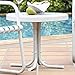 Crosley Furniture Gracie Weather Resistant Retro Metal Outdoor Side Table for Patio, Deck, Porch, Alabaster White