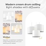 MiniSun Nesting Fabric Ceiling Light Shades Cream Pack of 3 S M L 30cm view 2