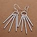 Alicenter(TM) Women's Jewelry 925 Sterling Silver SP Vintage Five Columns Dangle Earrings