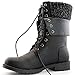 DailyShoes Womens Military Up Buckle Combat Boots Ankle Mid Calf Fold-Down Exclusive Credit Card Pocket