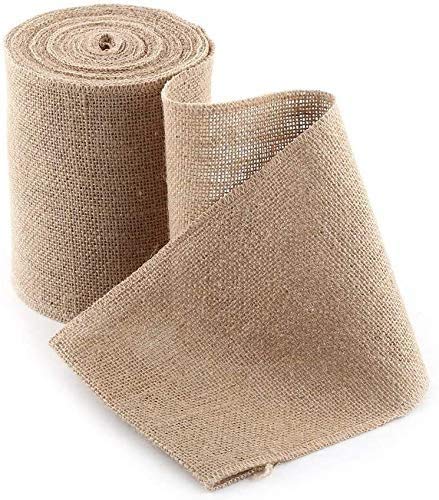 Burlap Ribbon, 10M Natural Hessian Vintage Jute Craft Band Roll Table Runner Trim Burlap Fringe Dining Tape Kitchen Decoration for DIY Rustic Themed Wedding Craft 5cm / 10cm / 15cm Available (15cm)