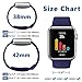 Sport Band for Apple Watch 42mm 38mm, Soft Silicone Sport Strap Replacement Bands for iWatch Apple Watch Series 3, Series 2, Series 1 42mm Midnight Blue Large