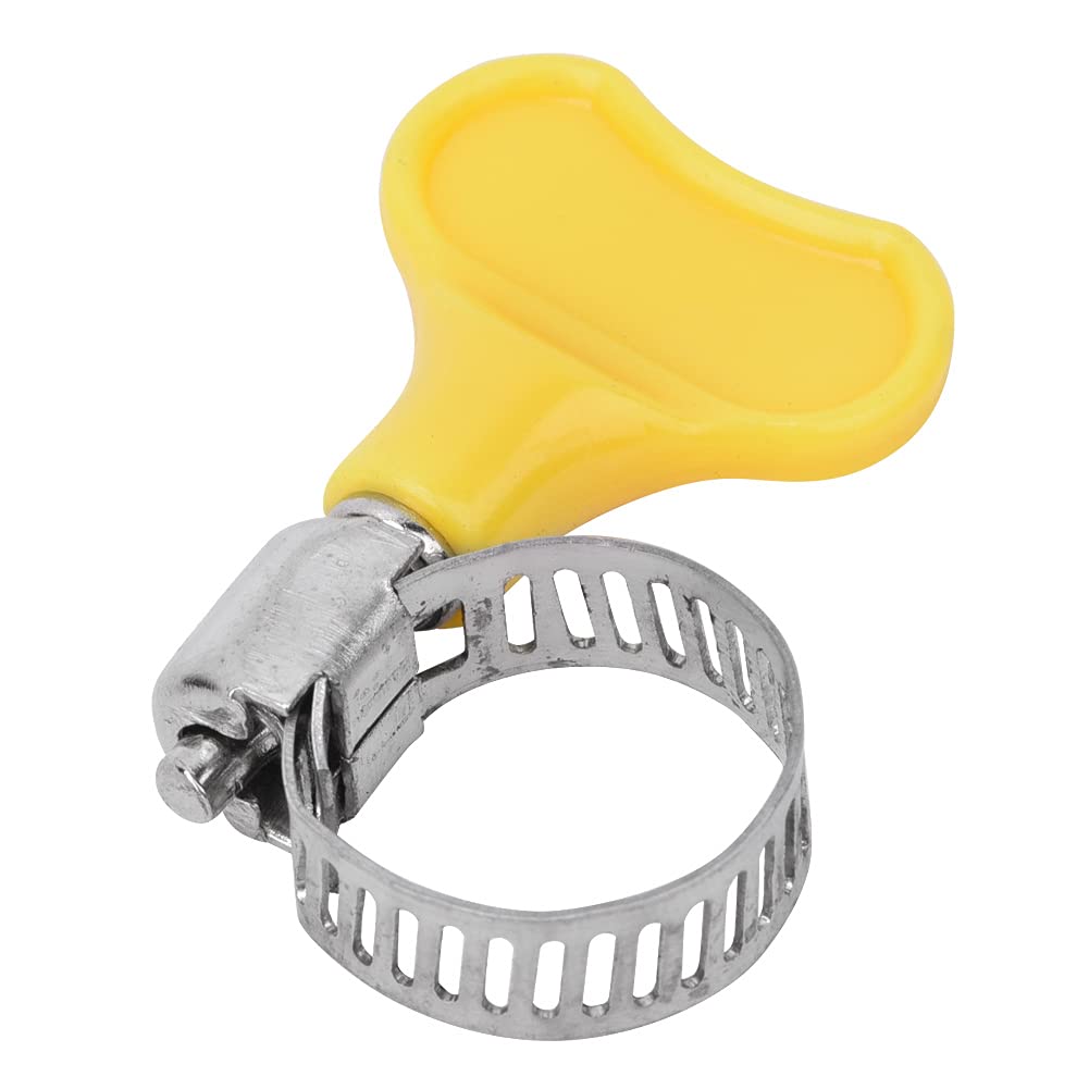 Hose Clips Set, 10 Pcs Stainless Steel Hose Clamp with Plastic Handle Adjustable Hose Clips for Pipe Tube (9-16mm)