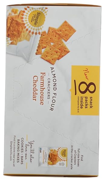SIMPLE MILLS FARMHOUSE CHEDDAR CRACKERS SNACK PACK 8CT, 0.8 OZ