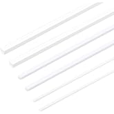 OLYCRAFT 60pcs ABS Plastic Square Solid Bar Rods 1/2/3mm White ABS Plastic Square Tube Solid Square Tube Styrene Rod for DIY Sand Table Architectural Model Making