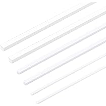 MECCANIXITY 10Pcs ABS Plastic Rod Square Solid Bar 3/8" X 10 Abs Plastic Rod Square Solid Bar 3 8 X 10 White Smooth Plastic Tube Rods For Handwork Model Material Diy Sand Table Architectural Model Making