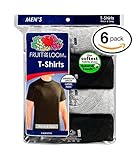 Fruit of the Loom Men's Stay Tucked Crew T-Shirt - X-Large Tall / 46-48 Chest - Black & Grey Stay Tucked (Pack of 6)
