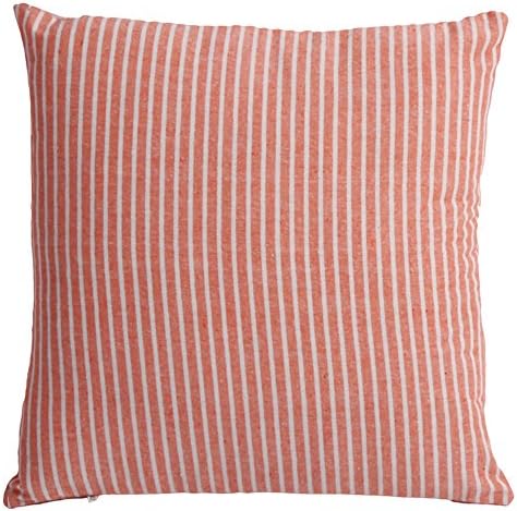 XQL Linen & Cotton Simple Striped Sofa Pillow Case Red