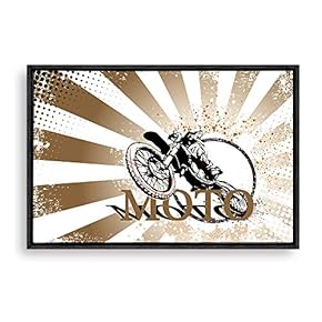 Framed Motorcycle Home Artwork for Living Room Bedroom
