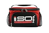 Isolator Fitness 2 Meal ISOMINI Meal Prep Management Insulated Lunch Bag Cooler with 4 Stackable Meal Prep Containers, ISOBRICK, and Shoulder Strap - Made in USA (Red)