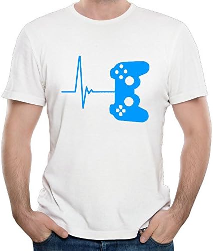 YueShi Heartbeat Of A Gamer Men Short Sleeve T Shirt Mans Funny Summer Tee