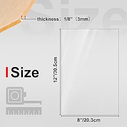 KINLINK 8x12 Plexiglass Sheets 1/8 inch-3mm Clear