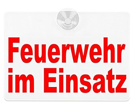Warnschild Feuerwehr im Einsatz 20x15cm weiß