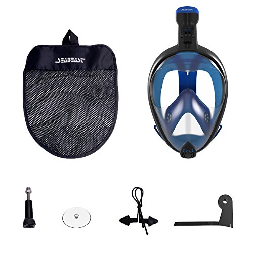 SEABEAST AF90 Full Face Snorkel Mask, Real AntiFog Snorkeling Mask
